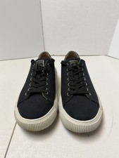 VERSACE Men's Black Canvas MEDUSA LOGO PATCH High-top SNEAKERS 44.5 Used No Box