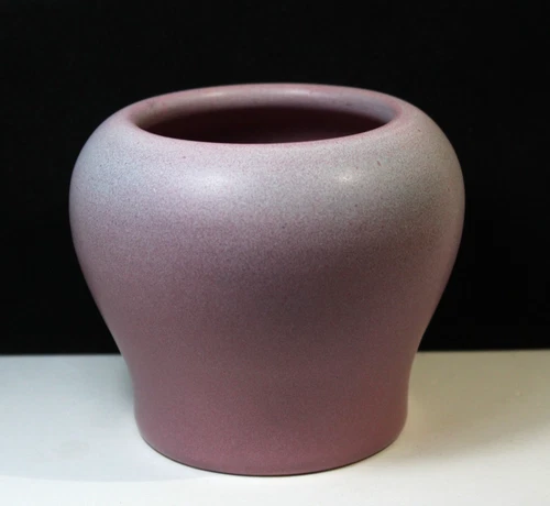 Vase NILOAK Hywood Pottery Ozark Dawn Glaze Art Deco Small Pot 1930s Purple Rose