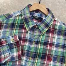 Polo Ralph Lauren Men's Large Multicolor Plaid Long Sleeve Button Down Shirt