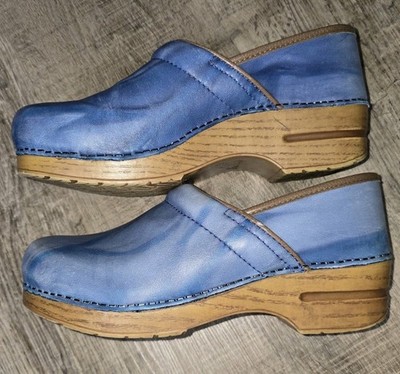 Dansko Professional Blue Wave Nursing Comfort Leather Clogs EU 40 US 9.5-10 
