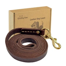Leather Dog Leash 6Ft, Dog Leashes for Large Dogs Heavy Duty, Soft Handmade Leat