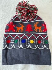 New Beanie Light Up Christmas Hat, LED Christmas Unisex Knitted Beanie.