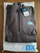 OX Tools Zipped Through Hoodie Medium, Black/Grey