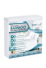 Plushdeluxe Premium Bamboo Mattress Protector King Size White