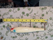 Leurre de pêche vintage en bois STAN GIBBS bleu D-2 1/2 oz