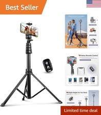 Fully Compatible 62" Tripod with Maneuverable Head for iOS Android Devices