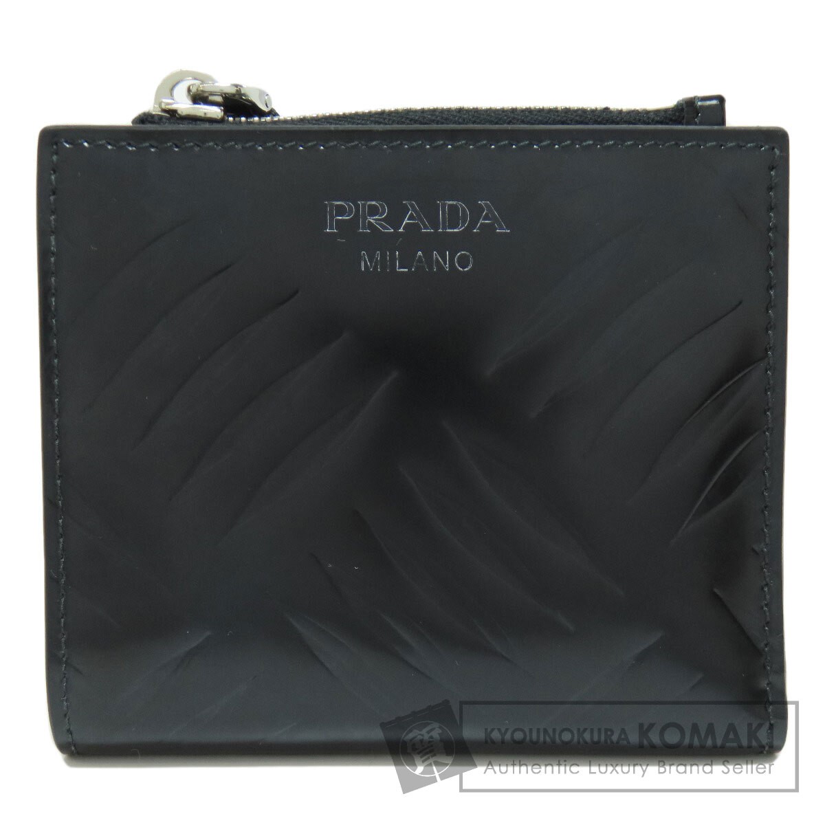Prada Enamel Bifold Wallet with Coin Pocket for Women-image