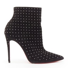 CHRISTIAN LOUBOUTIN So Kate Booty black suede micro stud embellished pointy EU36