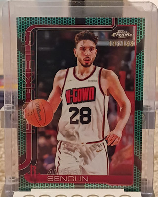 Topps Chrome 2025-26 Alperen Sengun AQUA BASKETBALL REFRACTOR #98 Rockets /199