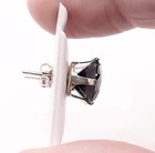 Sterling Silver Round Black Tourmaline 1ct each Stud Earrings  — photo 3