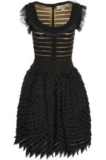 OSCAR DE LA RENTA BLACK TULLE DRESS US 4 UK 8