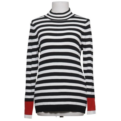 Madeleine, Rollkragenpullover, Größe: M, Schwarz/Weiß/Rot #Fwb