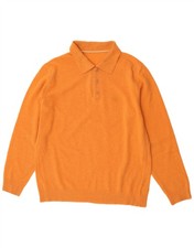 Sergio Tacchini Mens Polo Neck Jumper Sweater XL Orange Wool MM14