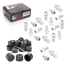 20x Radschrauben Set mit Kappen Kugelbund M14x1,5x27 für VW POLO 9N 6R AW1