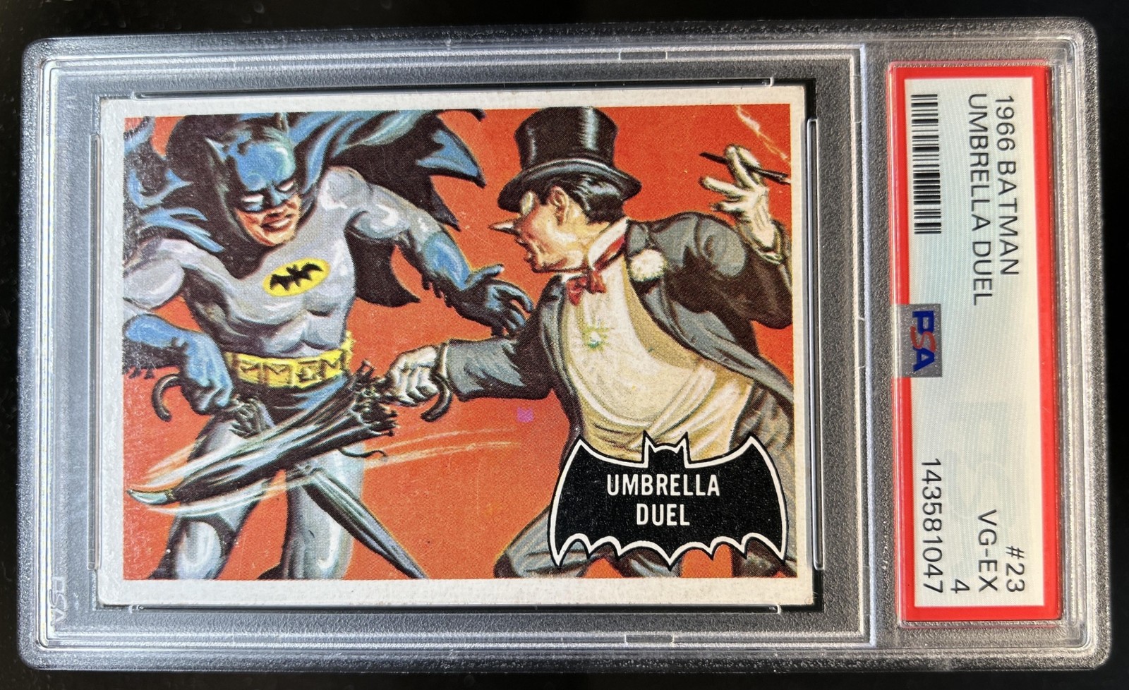 1966 Topps Batman Black Bat Logo Umbrella Duel #23 PSA 4 | eBay