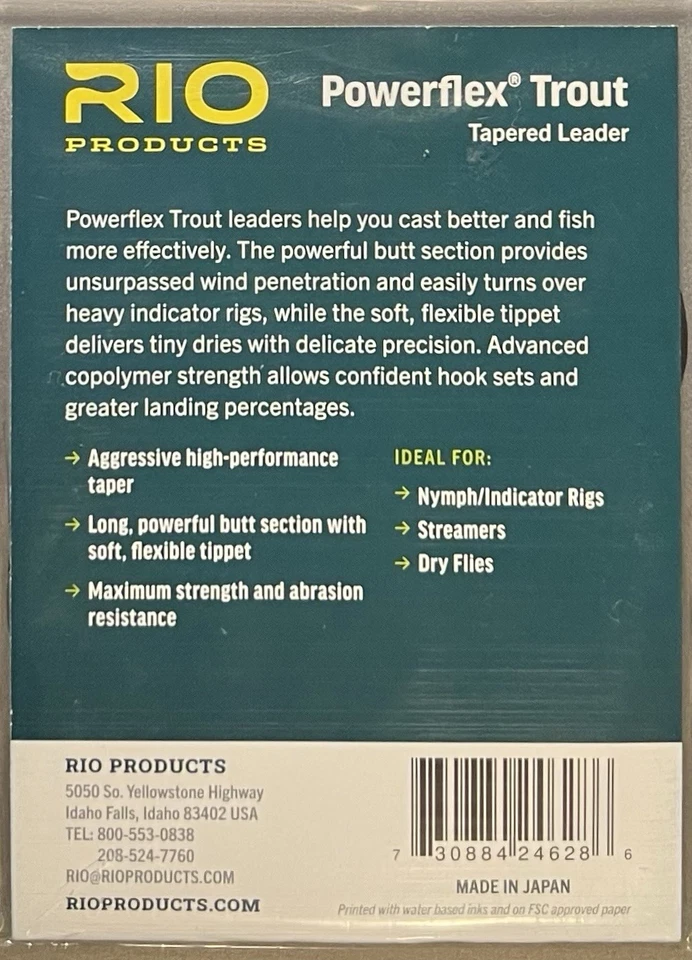 LOT OF 3: 7.5’ 5X 3-PACK RIO POWERFLEX TROUT NYLON/MONO LEADER, 9 LEADERS TOTAL - Image 2 of 2