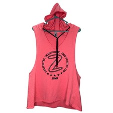 Zumba Wear Women's Coral Sleeveless Hoodie Tank Top XL Lovely Fun Workout