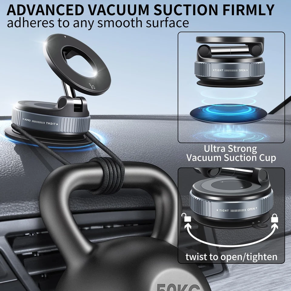 ILKCC Vacuum Suction Magnetic Phone Holder, 2025 Upgraded Vacuum Suction Cup ... - Image 4 of 4