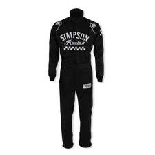 Simpson Racing CK02321 Checkers Racing Suit SFI 5 -  Adult Large - Black