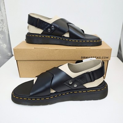 Martens UK 10 EU 45 Black Zane Brando Sandals Men's