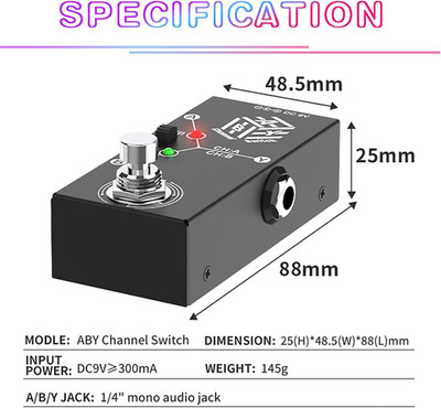 ABY Box Line Selector AB Switch Mini Guitar Effect Pedal True Bypass Compact Amp