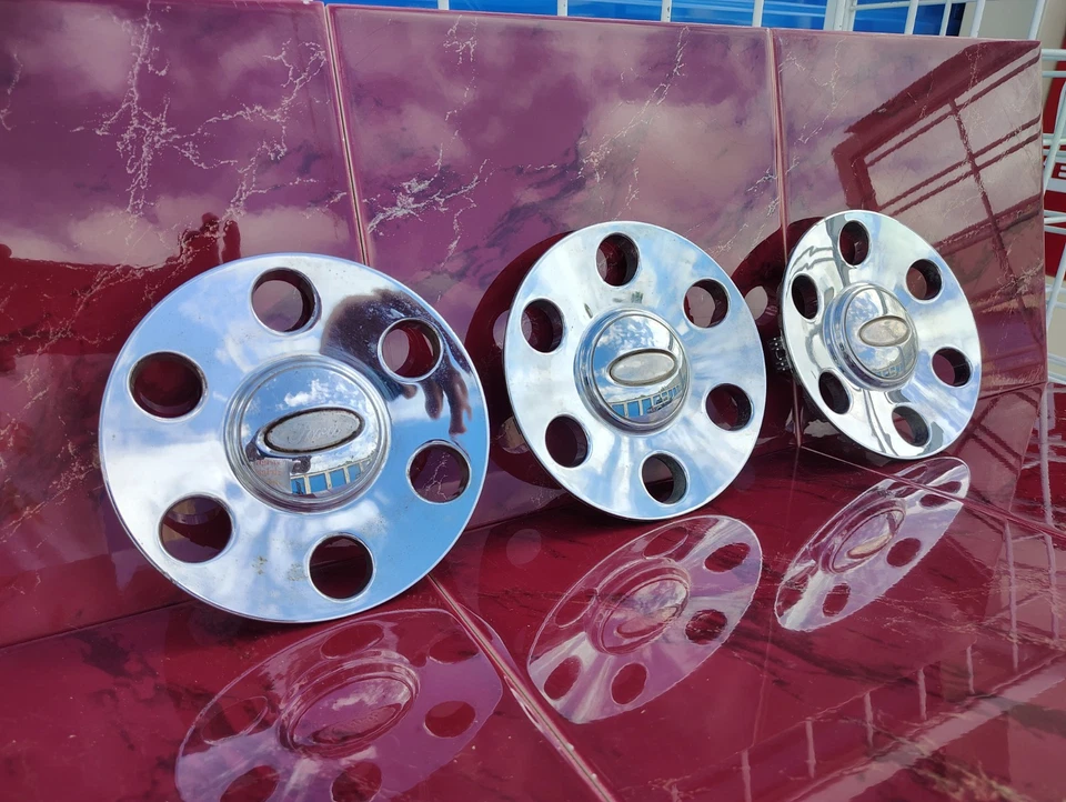 Tampas centrais Ford Expedition F150 2009-2014 (3) cromadas OEM de fábrica #7L14-1A096-EB - Imagem 4 de 4