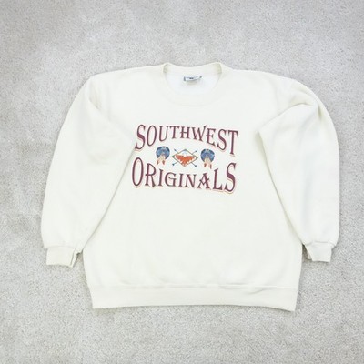 Vintage Lee Sweatshirt Herren Large Creme USA Grafik Southwest Rundhalsausschnitt Stil