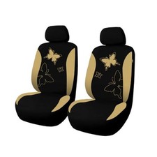 Car Seat Covers, 9PCS Butterfly Print High Back Vehicle Front Seat 4 PCS Beige