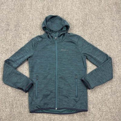 Merrell Fraxion Select Wick Jacket Mens M Green Hooded Full Zip Fleece JMF23472