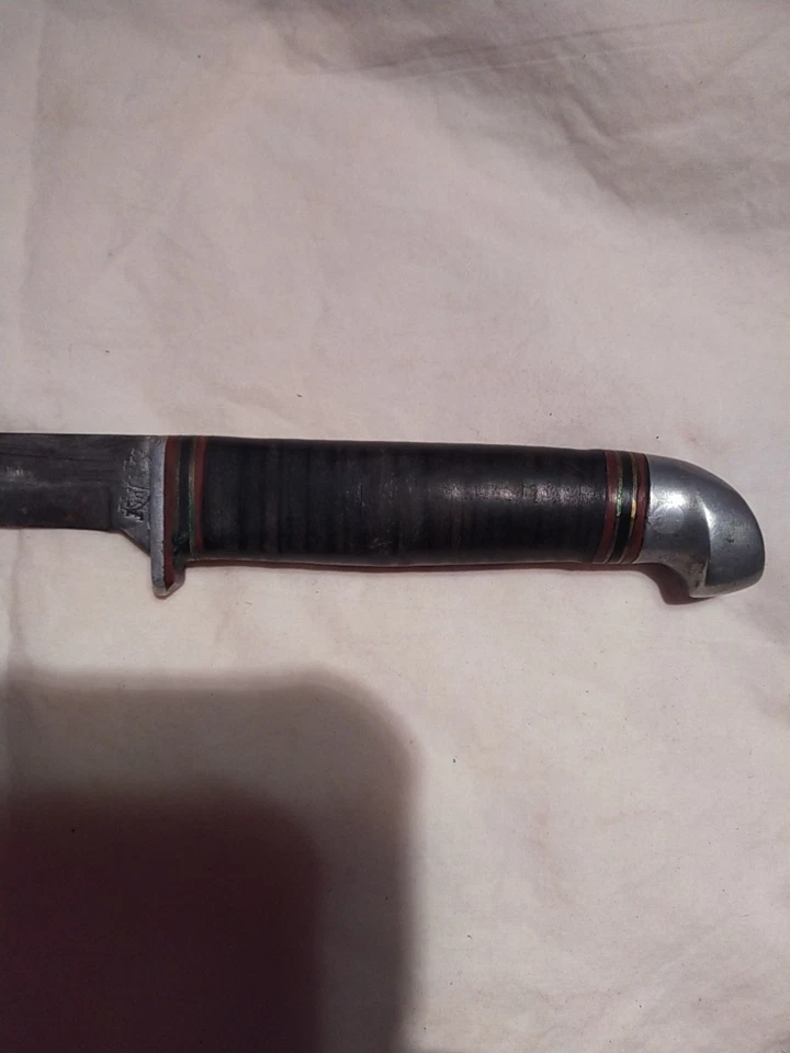 Cuchillo de caza Kinfolks vintage de hoja fija de 8 1/2 pulgadas con funda Foto 2 de 4