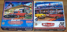Lot Of 2 Master Piece Puzzles WHEELS SHOWCASE  STARLITE DRIVE-IN 750  550 pcs