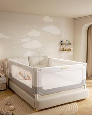 ONEYA BABY 3 Piece King Size Bed Rail Guard No-Drill Adjustable Safety Toddlers
