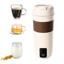 Portable Electric Tea Coffee Kettle Travel Boil Water Stewable Smart LED Bottle