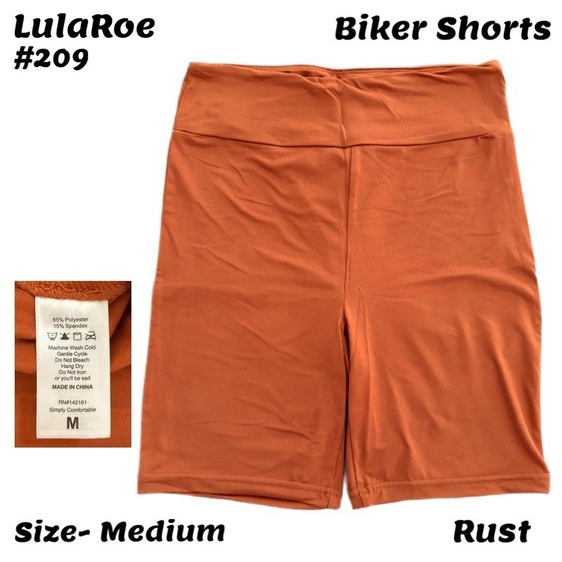 Lularoe Solid Rust Medium Biker Shorts EUC - image 1