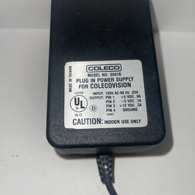 2 Coleco Colecovision Computer Joystick & Power Supply Black OEM UNTESTED READ!