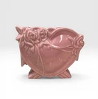 Vintage McCoy Pottery Company Pink Heart Floral Vase