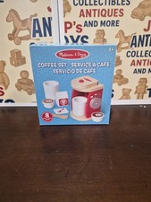 Melissa  Doug Brew and Serve Wooden Coffee Maker Set - Play Kitchen Accessories