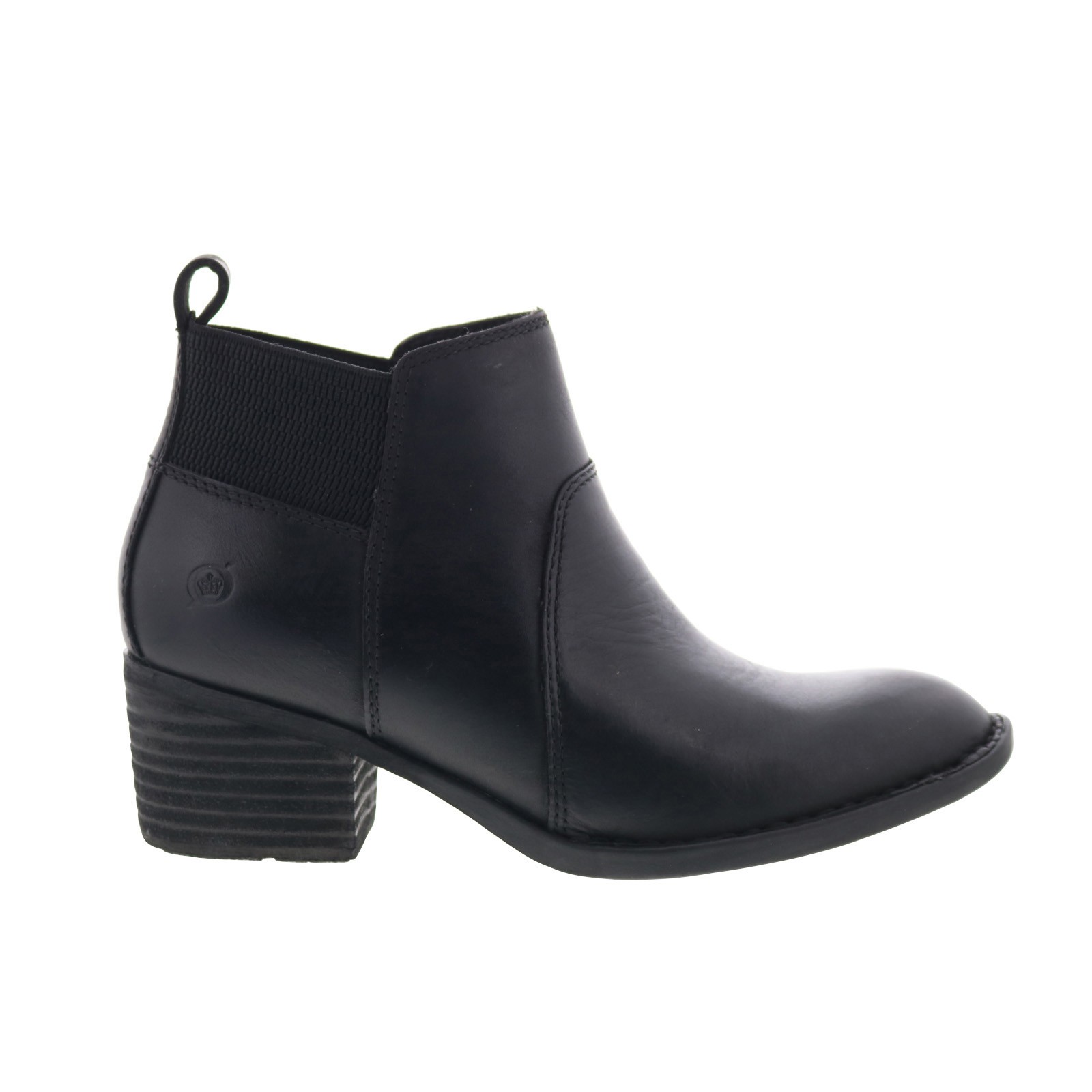 Born Trine F35103 Womens Black Leather Slip On Ankle - Booties Boots 65 5690₽