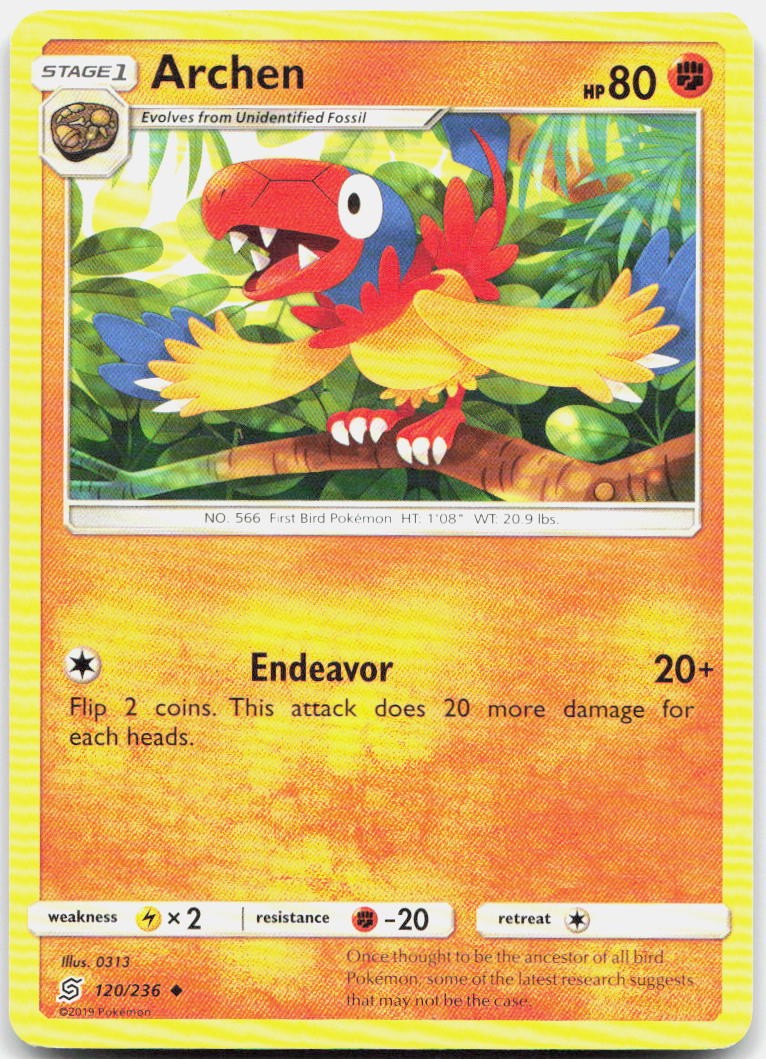 Archen 120/236 Uncommon Unified Minds Pokemon LP