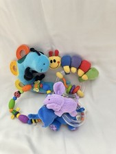 Lot of 4 Baby Teethers  Rattles   Clip-On Toys, Plush  Teething Accessories