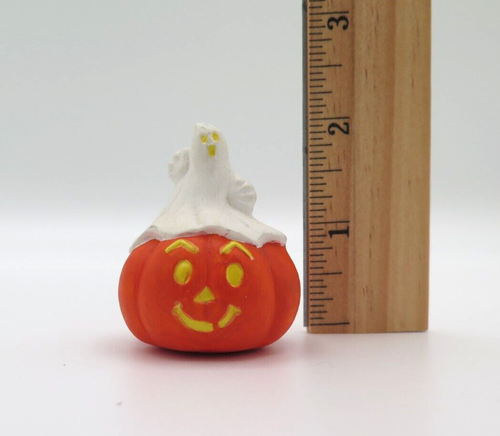 Vintage Ceramic Ghost Pumpkin Halloween Small Decoration - Picture 2 of 8