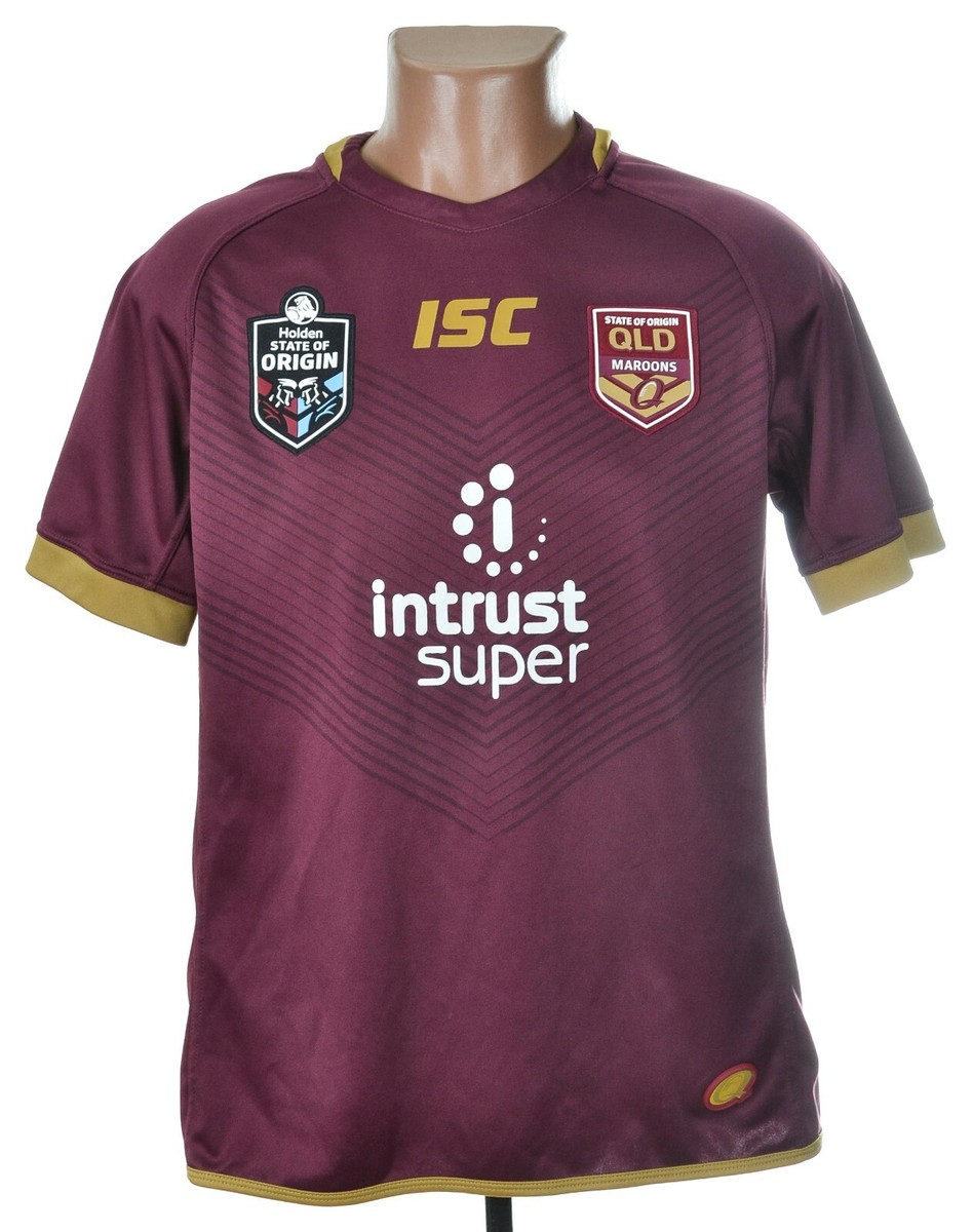 RUGBY LEAGUE NRL QUEENSLAND MAROONS SHIRT JERSEY ISC SIZE M ADULT