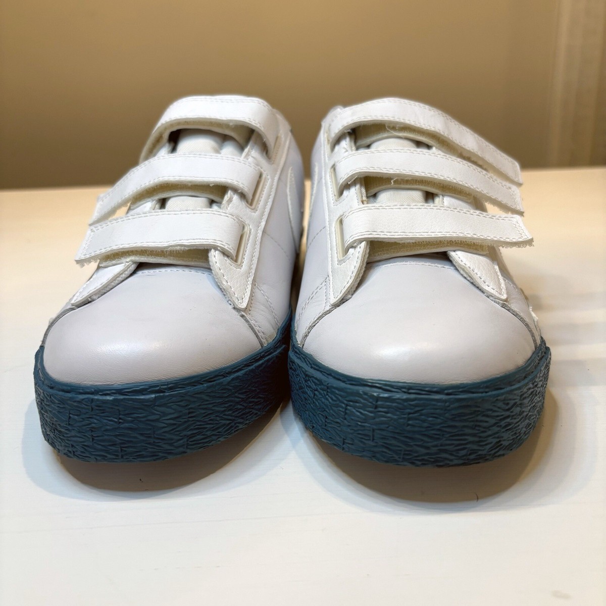 Vintage Nike Blazer AC Strap Leather White‎ Bluegrass Size 12 Shoes 347637-103 Vintage Nike Blazer AC Strap Leather White Bluegrass Size 12  main image 2