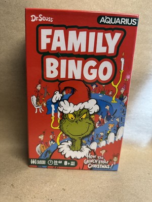 Aquarius Dr. Seuss How the Grinch Stole Christmas Fun Family Bingo Game Night
