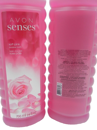Avon Senses Bubble Bath: SOFT PINK, LOT of 2, (24 oz. Each), New, Sealed - Picture 3 of 3