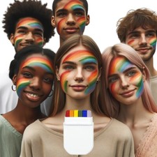 🌈 Rainbow Flag Gay Pride Face Paint - Vibrant Colors for Marches and Events 🏳️