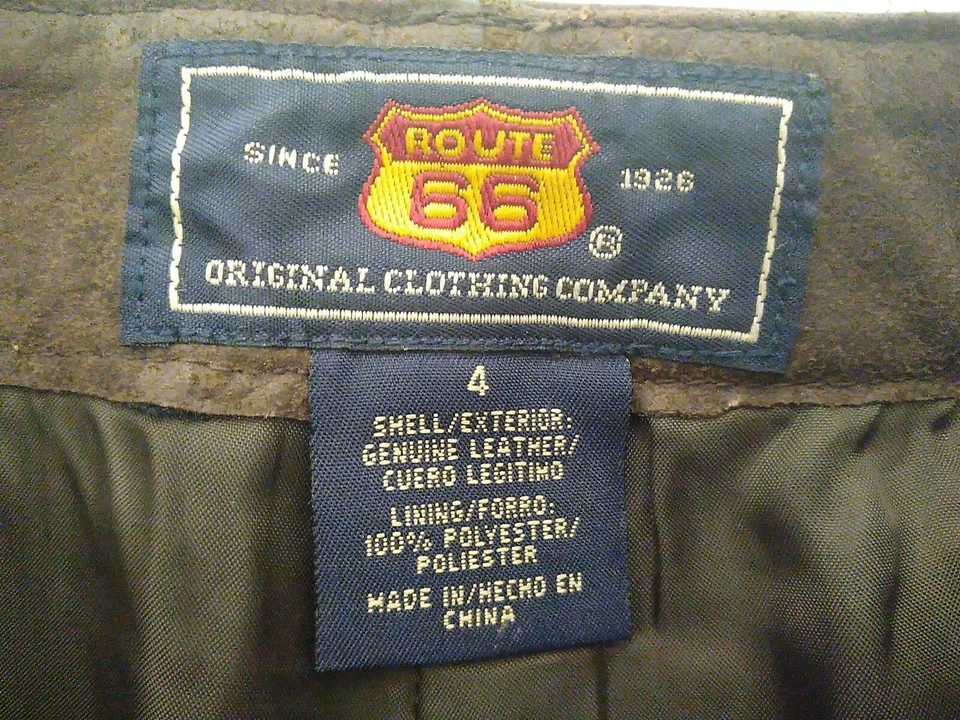 Route 66 Brown Leather 4 Button Front 5 Pocket Lined Pants - Image 3 of 4