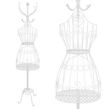 Metall Schneiderpuppe Schneider Büste Schaufensterpuppe Antik P-09895 weiß