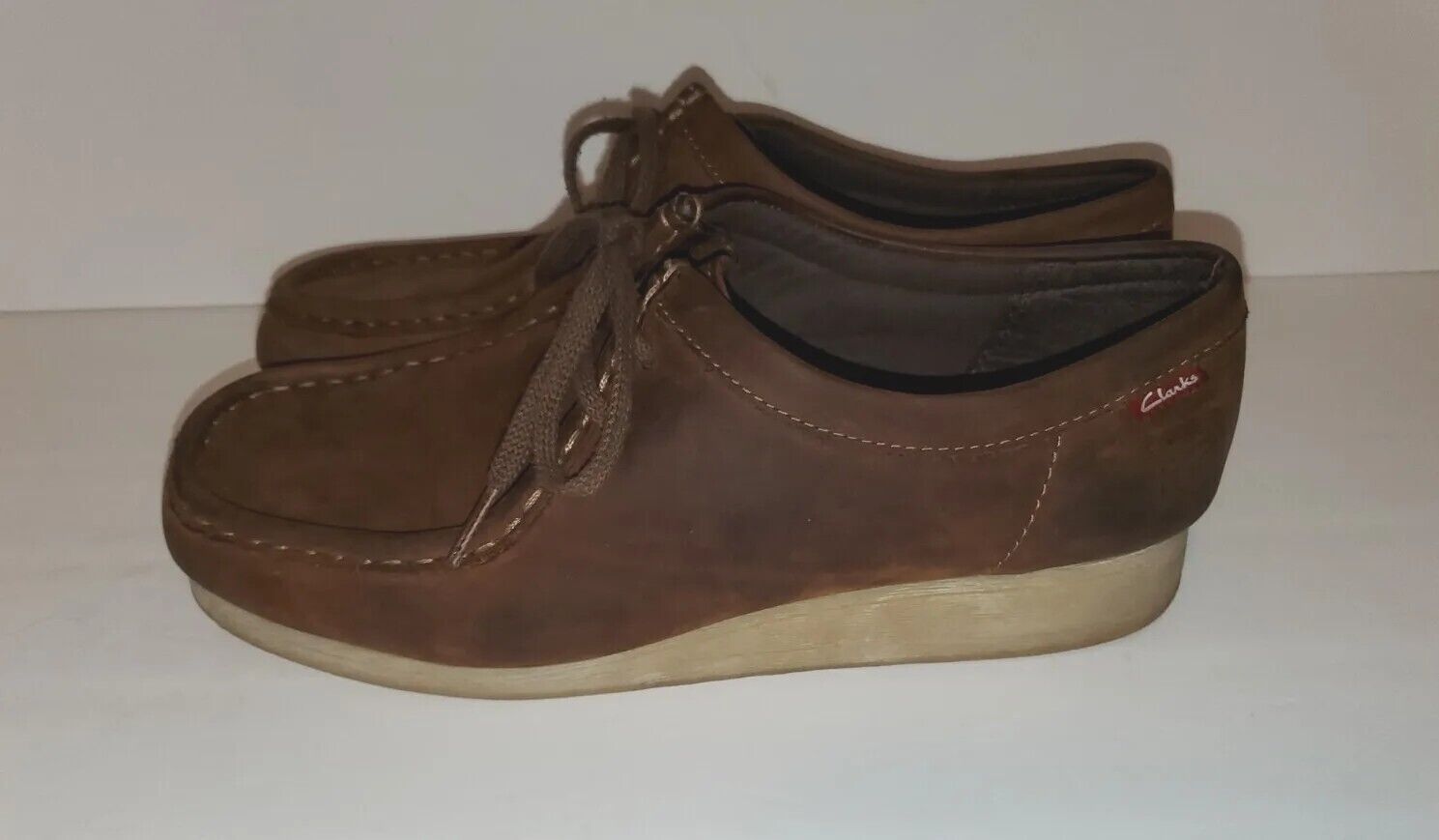 Womens Clarks Collection Brown Leather Wedge Chuk… - image 3
