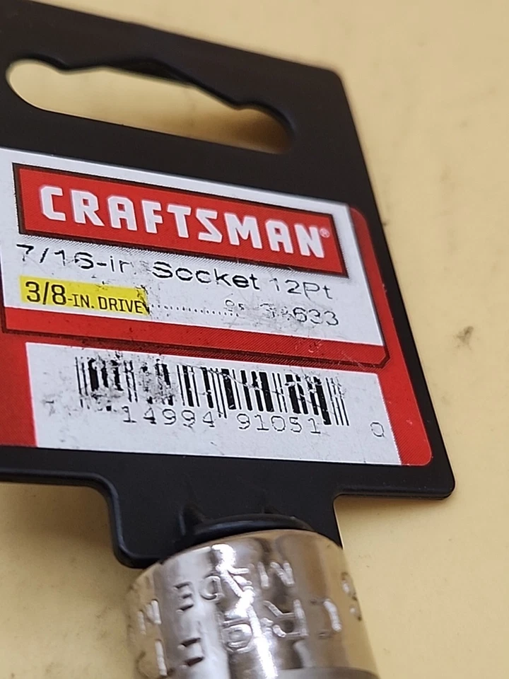 Craftsman Tools 3/4" 6 Point 3/8" Drive Shallow Socket G2D 34633 USA - Image 3 of 4
